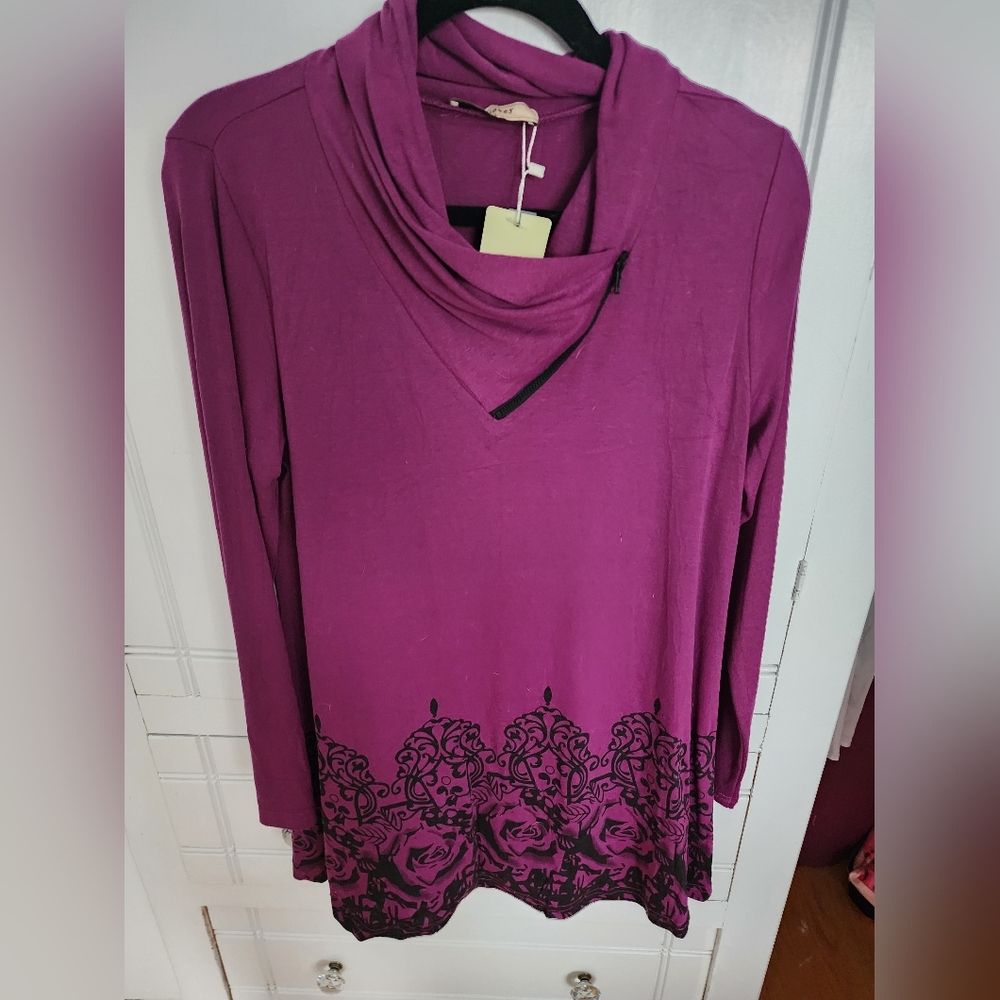 Purple and Black Long Sweater Shirt